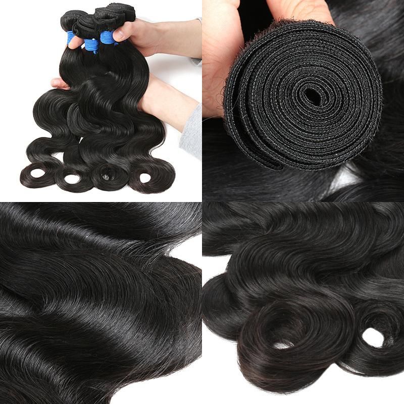 Top Quatity Water Wave Hair Bundle 30, 32, 34 Inch Remy Hair Extension Nature Black