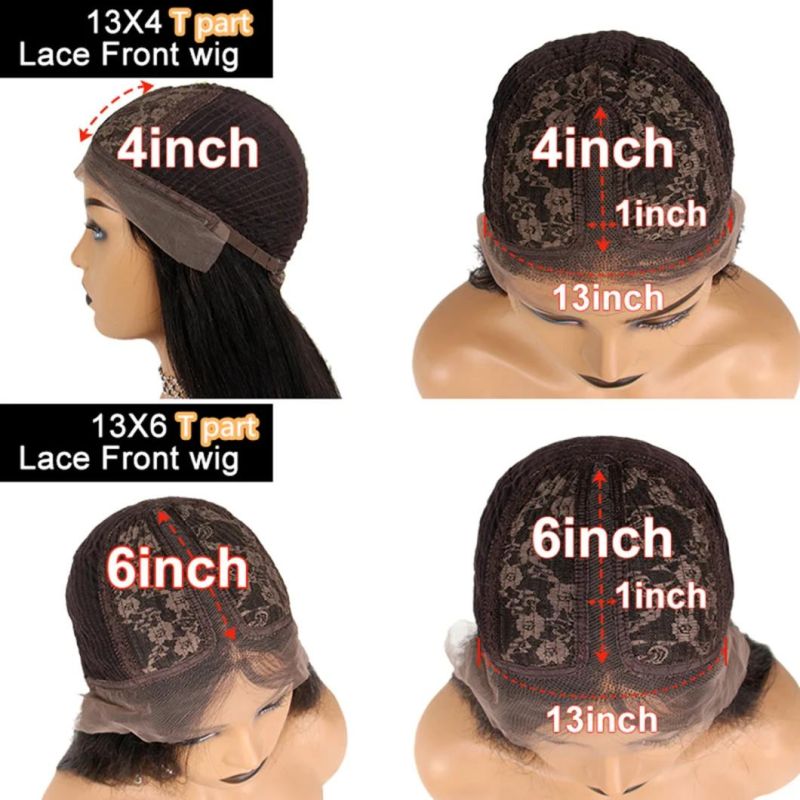 Lace Part Human Hair Wigs Short Bob Wigs 150% Brazilian Human Hair Wig Blue Orange Red Lace Frontal Wigs for Black Women 10 Inches