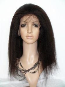 Human Hair Full Lace Wig, Kinky Straight Hair Wig