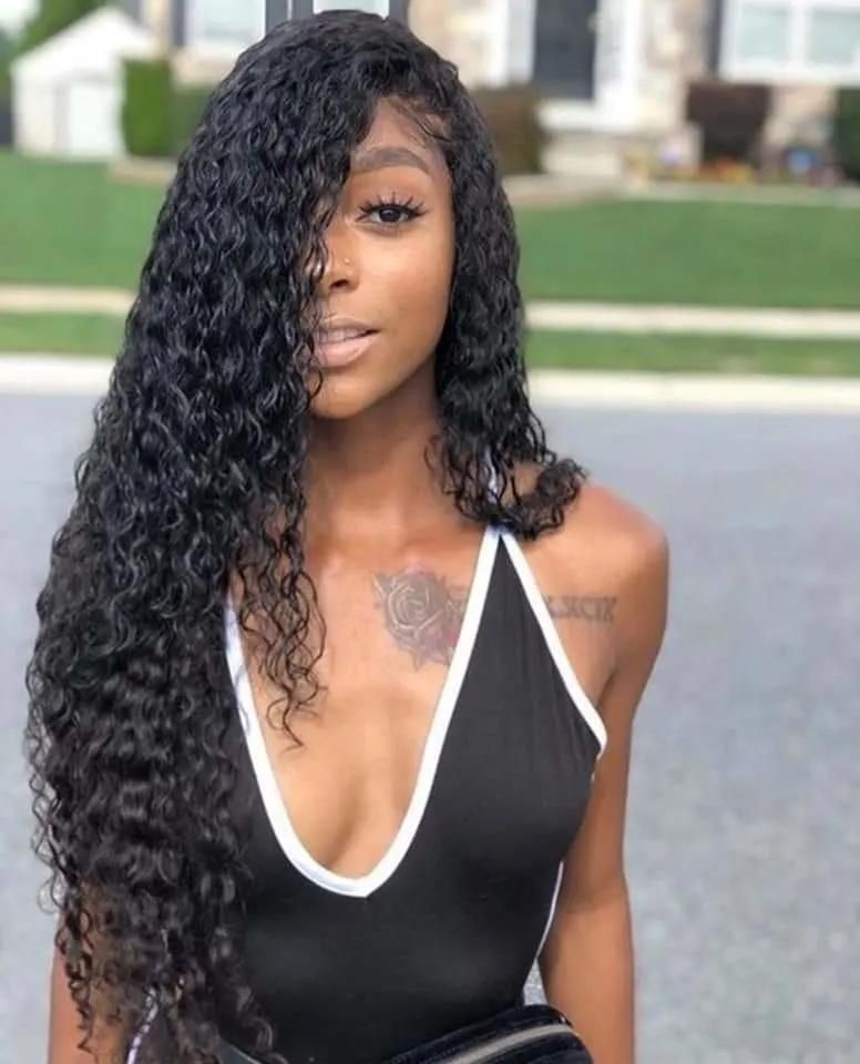 Long Mink Brazilian Nice Cruly Virgin Hair Frontal Lace Wigs