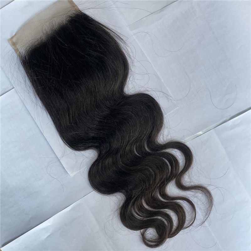 Cheap Top Human Hair Body Wave 5*5 Lace Closure Bleached Knot