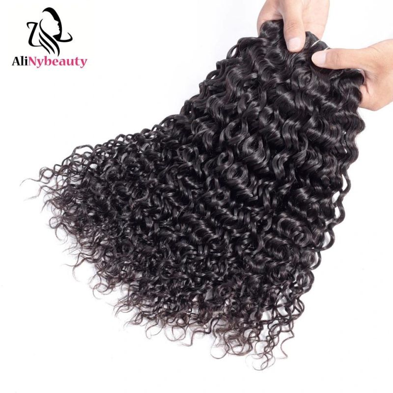 Hot Selling Product Virgin Human Hair Water Wave Bundle with Lace Frontal