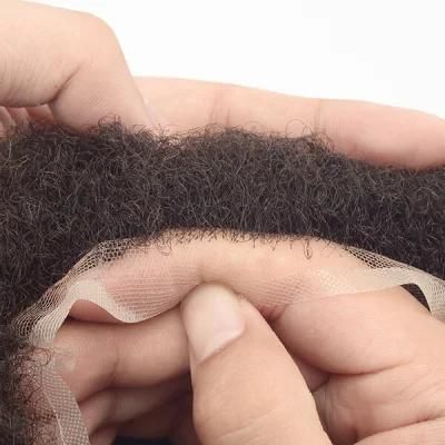 French Lace Base Afro Curly Natural Hair Replacement for Men