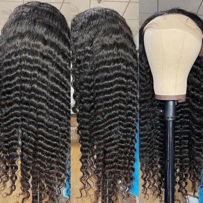 HD Lace Frontal Wig Deep Wave Human Hair Lace Front 4X4 Wigs with Closure Pre Plucked Bleached Knots Wigs 150% 13X4 Loose Deep T Part Lace Wig 28 Inch