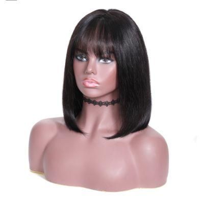 Black Color Natural Wave Straight Bob Wig Lace Front Wigs