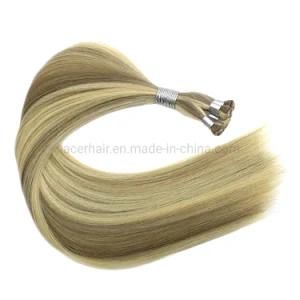 Factory Wholesale 100% Hand Tie Weft Virgin Remy Human Hair Bundle Blonde