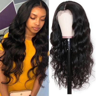 Wholesale Body Wave Lace Front Wigs Brazilian Virgin Human Hair Wigs for Black Women 150% Density Pre Plucked with Baby Hair Natural Black 20&quot;