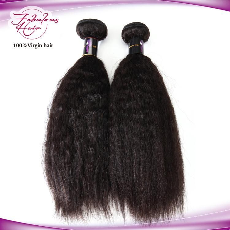 100% Natural Human Hair Kinky Yaki Straight Mink Brazilian Hair