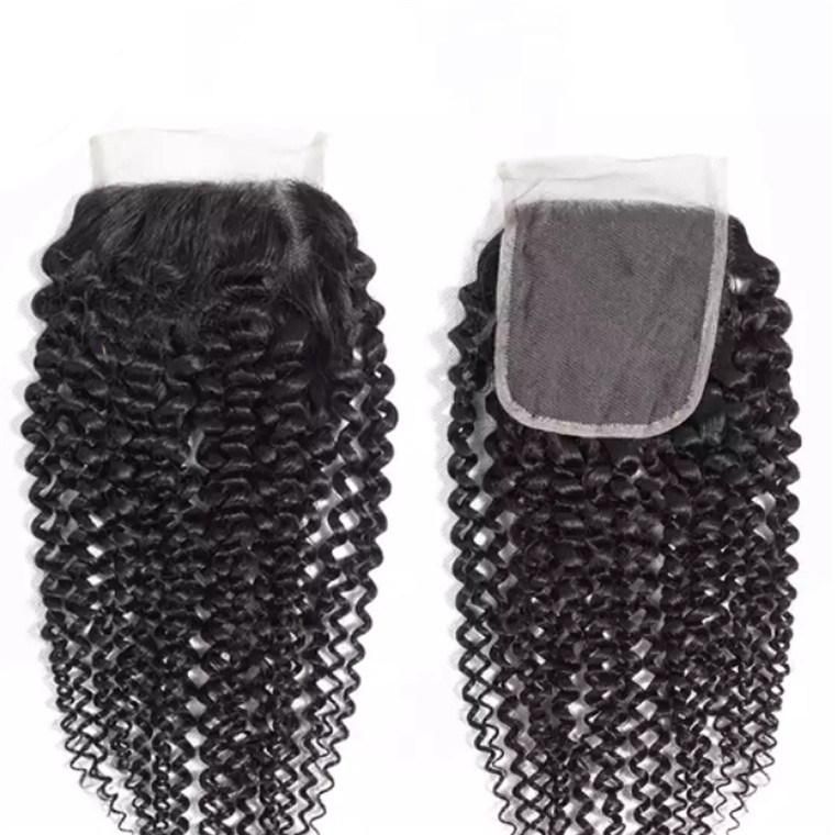 Kbeth Kinly Curly Closure Black Available Size 10" 26" HD Transparent 2021 Google Fashion Swiss Lace Closures Best Quality China Factory Wholesale