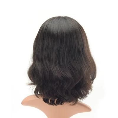 Short Layer Wavy European Hair Kosher Wig