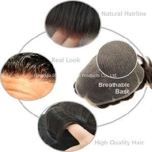 Indian Remy Human Hair Men&prime;s Hair Replacement Lace Toupee