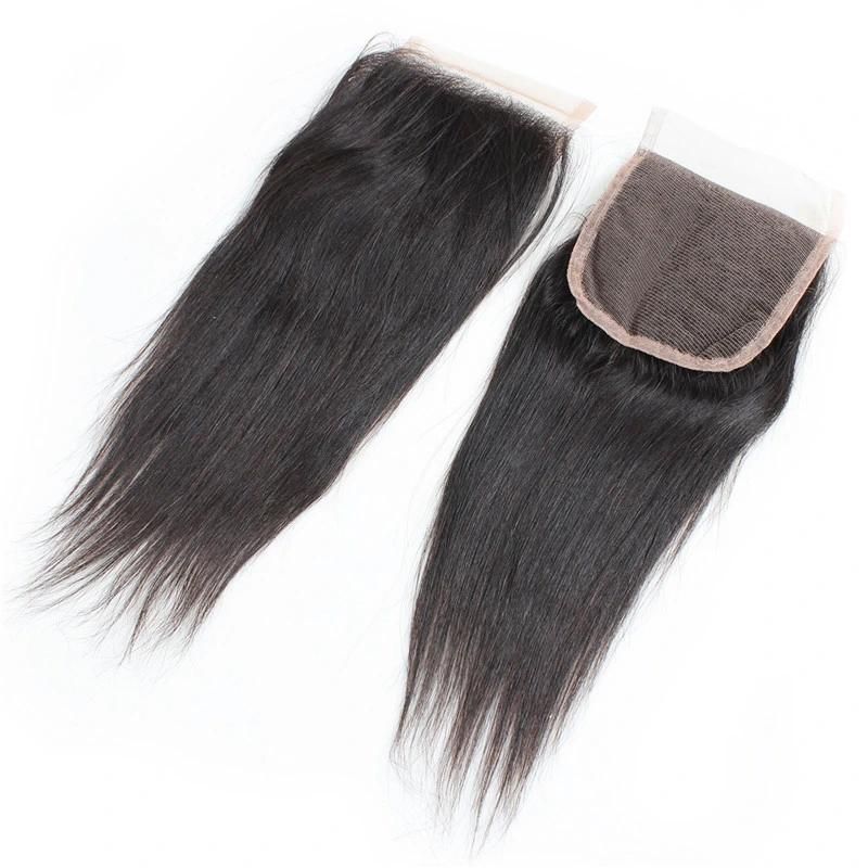 9A 4X4 Lace Frontal Closure Straight Free Part Hair Weaving 12-18" Available