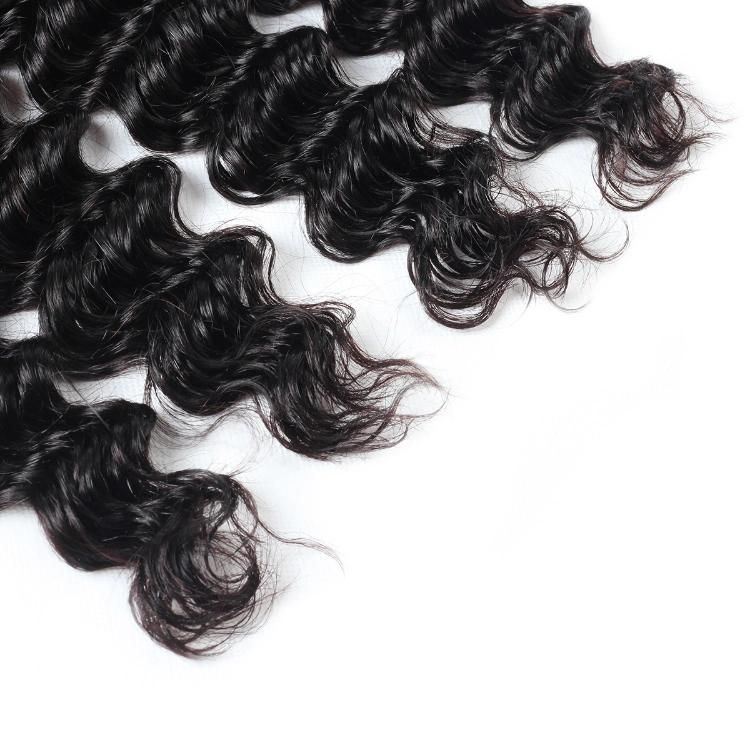 Deep Wavy Non Remy Natural Human Hair Weave Human Hair Bundles