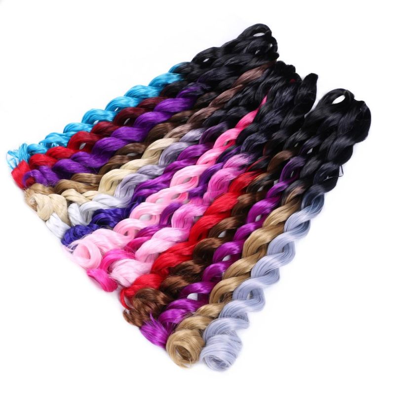 20inch Synthetic Fiber Jumbo Crochet Braids Deep Wave Hair Ombre Braiding Hair Extensions