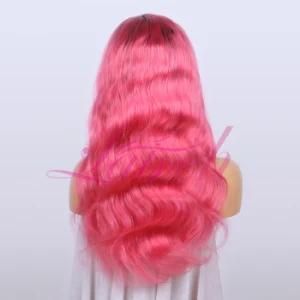 Peruvian High Quality 1b Pink Body Wave Lace Front Wigs