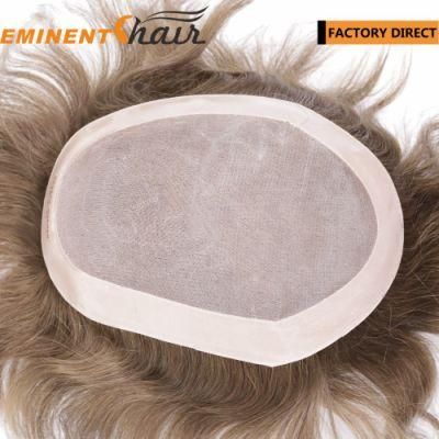 Custom Made Human Hair Mono Men&prime; S Toupee