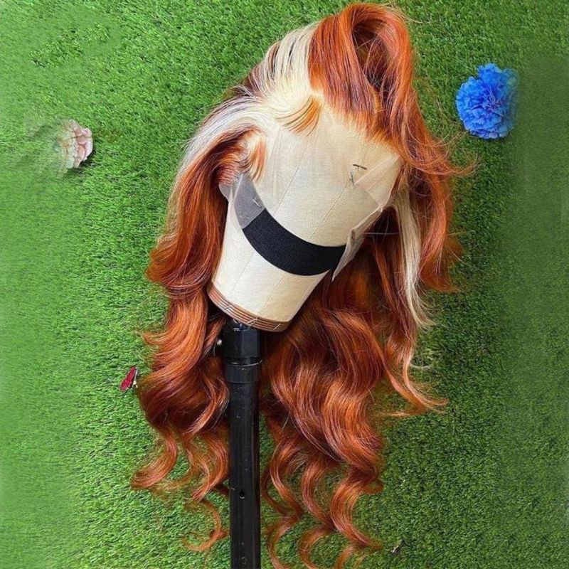 Blonde 613 Lace Frontal Wig HD Lace Full Ginger Lace Front Wig Ombre Highlight Wig Human Hair Body Wave Frontal Wig 20 Inch