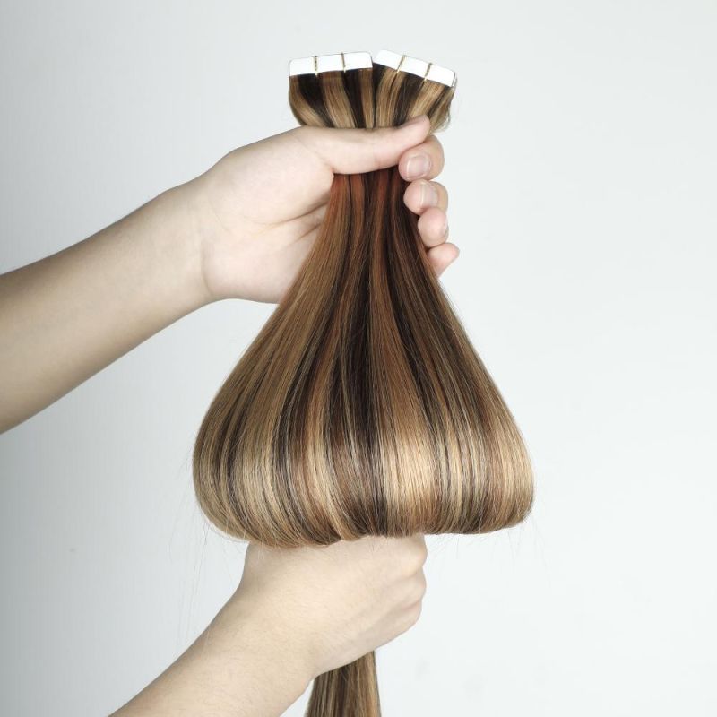 Wholesale Custom Hair Wigs, Mini Tape in Real Human Hair Extensions, Virgin Cuticle Aligned Hair.