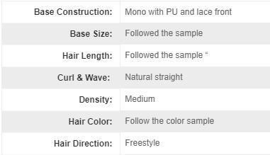 Fine Mono with Lace Front Women′s Long Hairpiece
