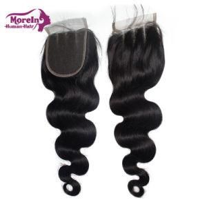 Morein Body Wave Style 100% Human Hair 4*4 Inch Lace Front Closure