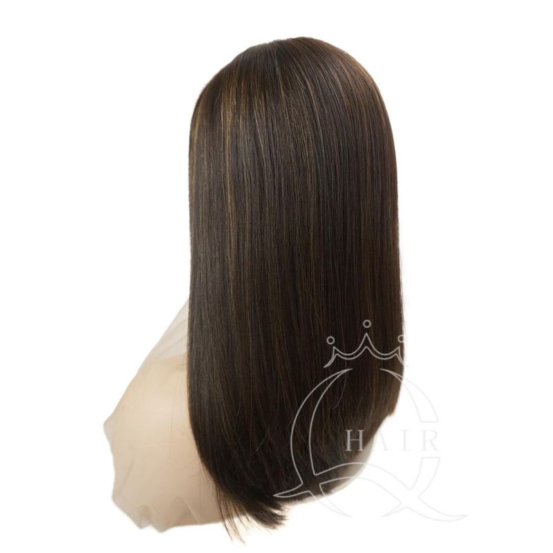 Wig Factory Wholesale Best Quality 18inch 45cm Natural Hair Wig/Lace Top Wig/Lace Wig/Lace Front Wig/Custom Wig/Jewish Wig/Kosher Wig for White Women