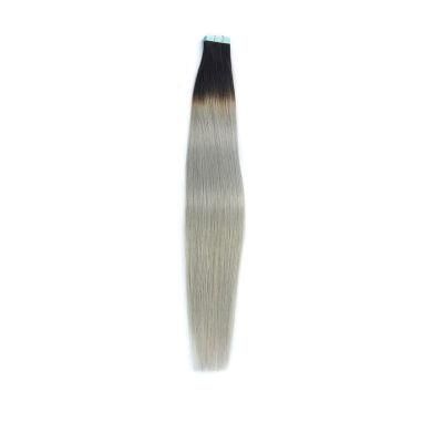Ombre T1b-18 Tape in Hair Extensions PU Remy Real Human Hair Extensions