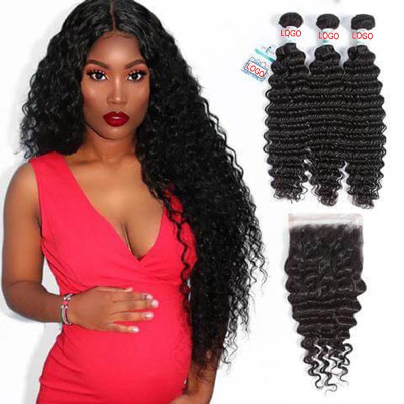 Kbeth Most Popular European Double Drawn Russian Human Hair Tape Hair Extension Deep Wave Natural Remy Bundles in Hair Extension