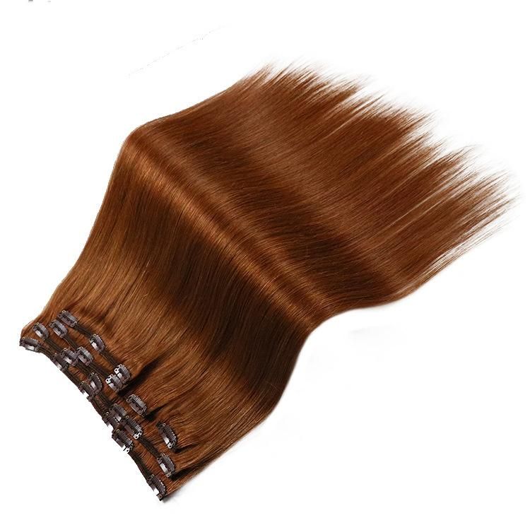 100% Human Hair Remy Virgin Triple Weft Double Drawn Clip in Hair Extensions #33