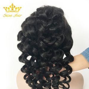 #1b 100% Human Remy Hair Glueless Lace/Full Lace Wig for Loose Wave