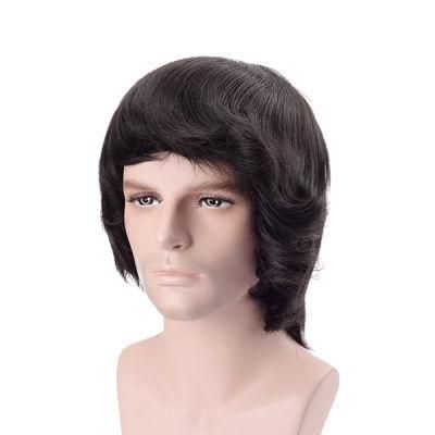 Real Human Hair Natural Stylish Luxury Men&prime;s Hair Replacment Toupee Wig System