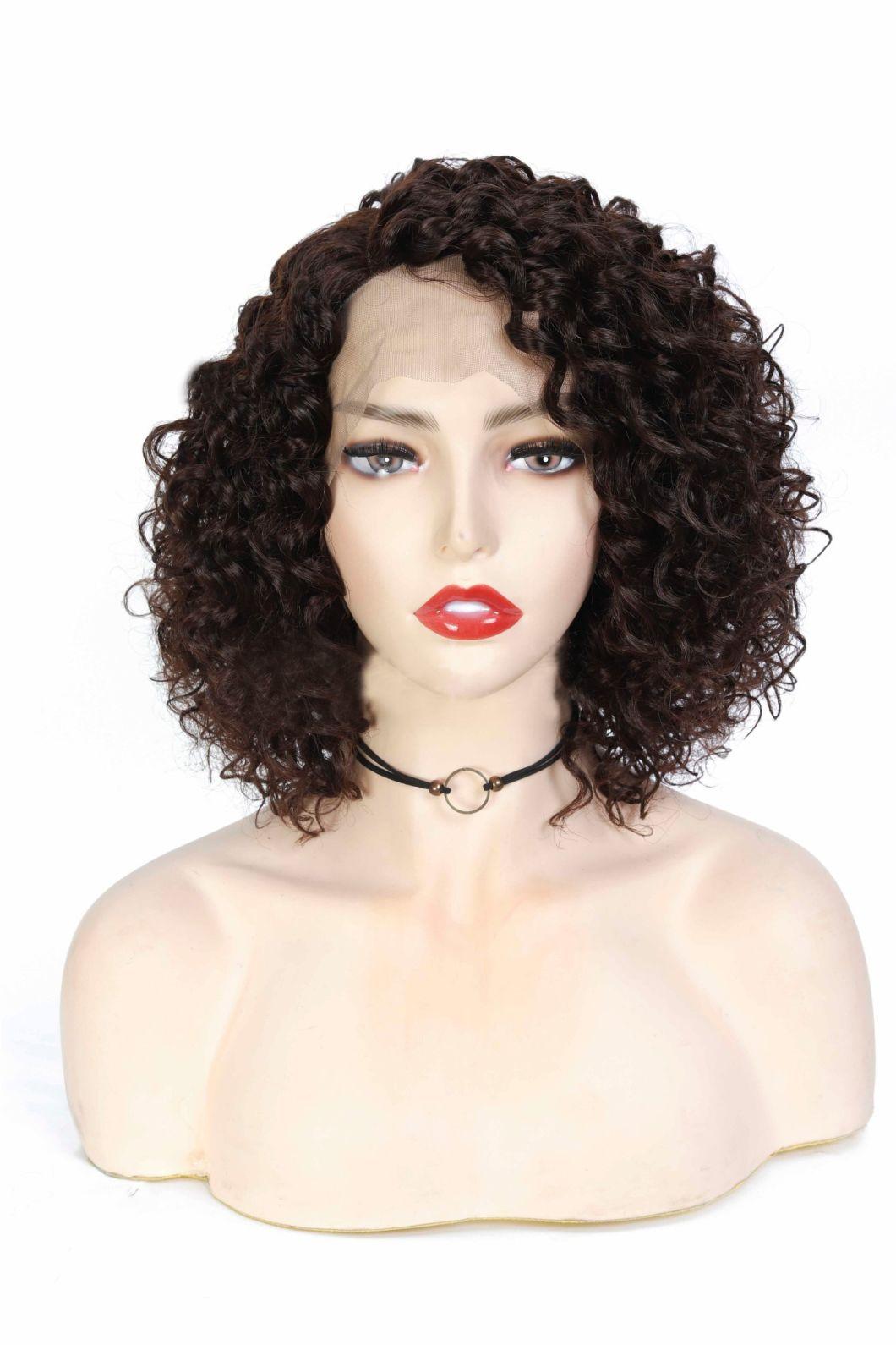 Human Hair Lace Front Wigs 13X4 Lace Short Inch Kinky Curly Hair Wig