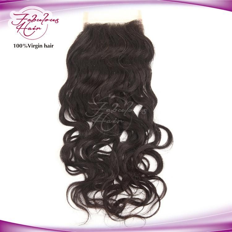 Cheap Wet and Wavy Peruvian Virgin Human Hair Lace Closure