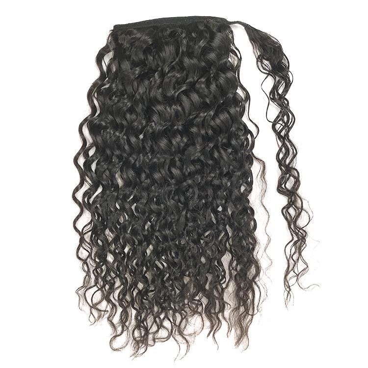 Wholesale Unprocessed Raw Natural Human Hair Wrap Around Ponytail Hair Extension
