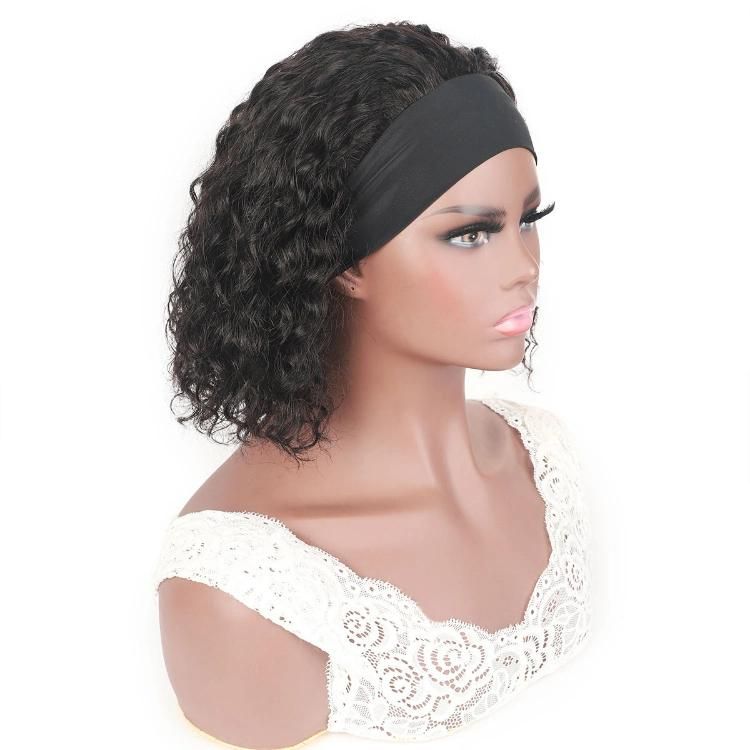 Wholesale Water Wave Headband Machine Made Human Hair Wigs