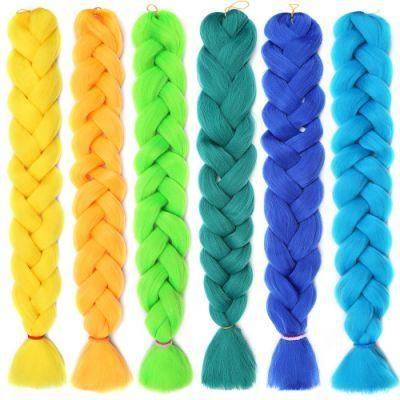 Kbeth Free Sample Wholesale Synthetic Hair, Curly Synthetic Braiding Hair Extension, Curly Colorful Blue Synthetic Braiding Hair Ready to Ship