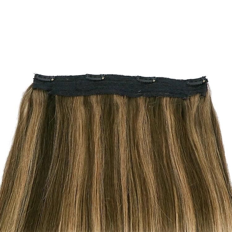 100% Cuticle Aligned Indian Halo Hair Extensions Human Hair #T4/P6/27