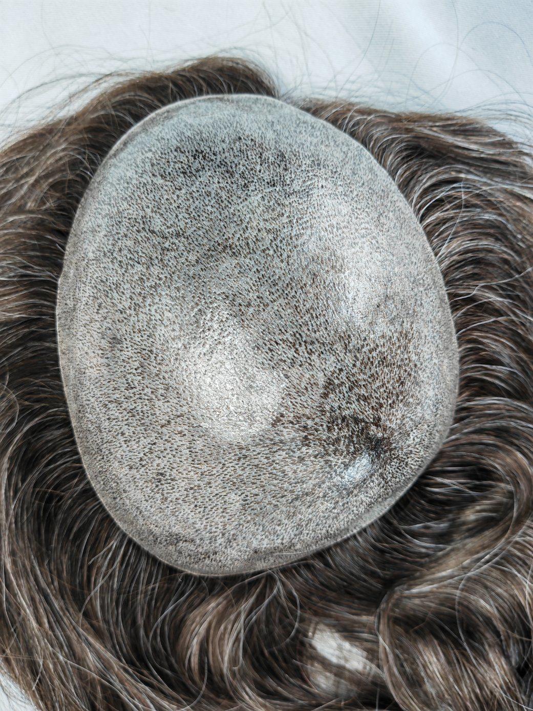2022 Most Durable Custom Made Clear PU Base Injection Toupee Made of Remy Human Hair