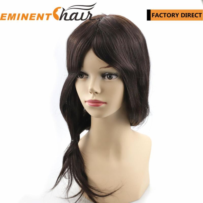 Lace with PU Edge Virgin Hair Women Hair Replacement