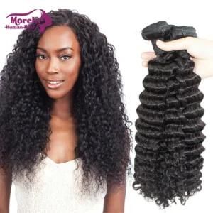 Wholesale Deep Wave Bundle 10A Natural Color Indian Virgin 100% Human Hair Extension