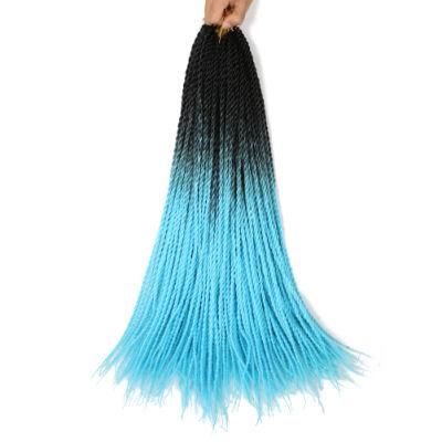 Ombre Blue Color Synthetic Wholesale Dreadlocks Senegalese Twist Crochet Braiding Hair Extension