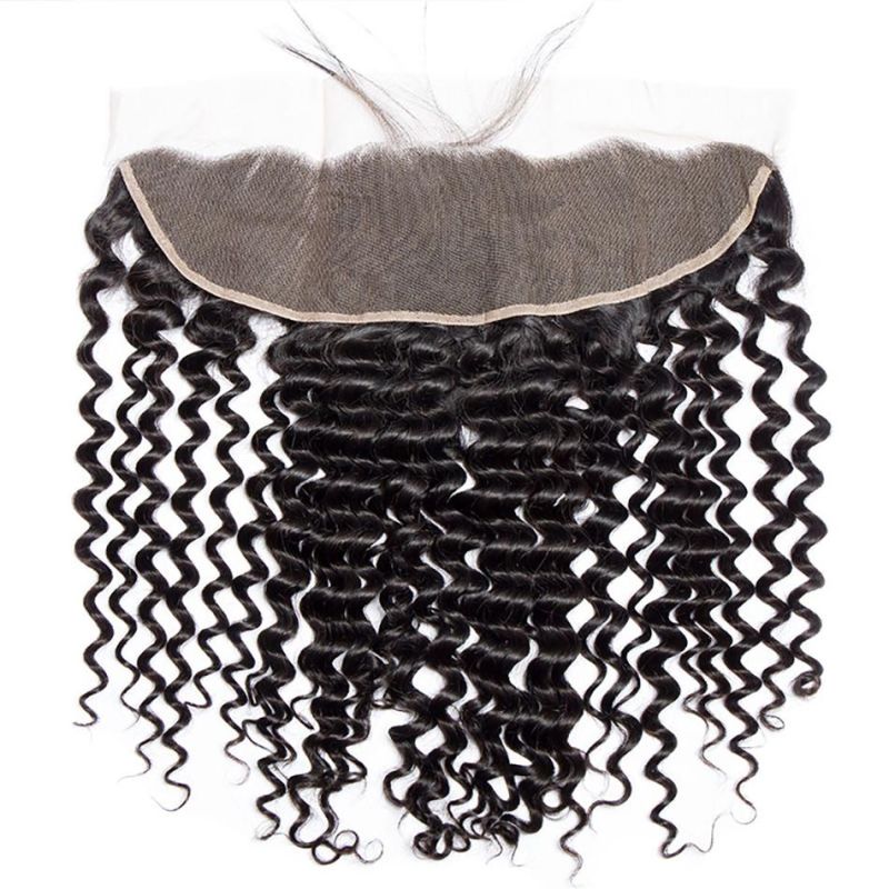 4X4 5X5 Deep Wave Lace Closure 13X4 13X6 Transparent Lace Frontal Closure Peruvian Curly Human Hair 360 Lace Frontal Factory Made Hair Wholesale