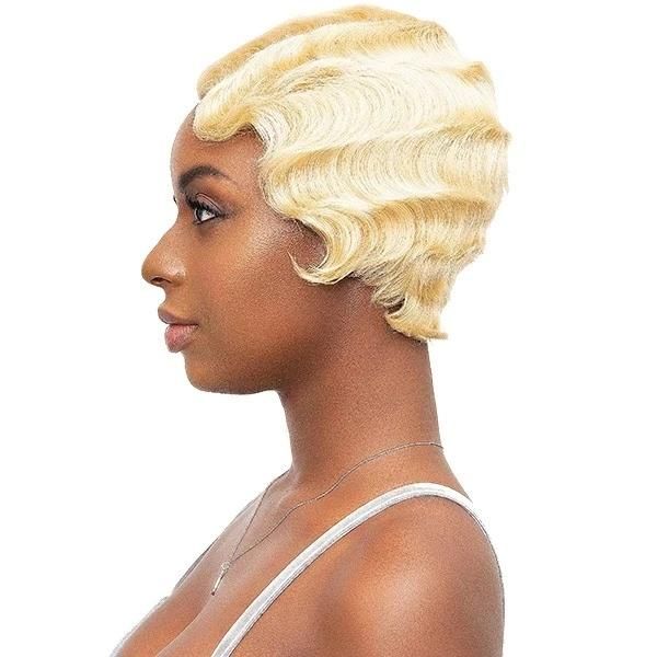 Short Lace Human Hair Wigs for Women Brazilian Finger Wave Wig