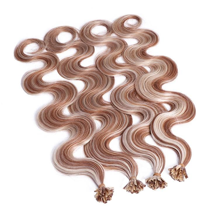 12A Brazilian Cuticle Aligned U Tip Ombre Color Body Wave Hair Extension