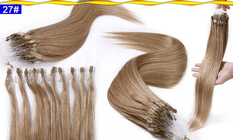 Micro Loop Hair Extensions Remy Hair Micro Bead Hair Extension Cold Fusion Stick Tipped Fish Line Hair Piece