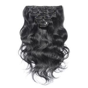 16&quot; #1 Clip in Remy Hair Extensions Jet-Black Body-Wave 7PCS