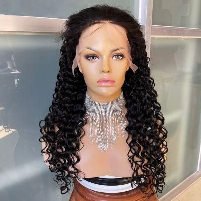 Ready to Ship 100% Virgin Glueless Afro Deep Wave13X4 Frontal Human Hair Frontal Wigs for Black Women