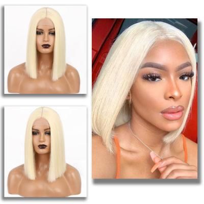 13X4 Bob Frontal Wigs 613 Blonde Straight Brazilian Lace Front Human Hair Wig Pre Plucked Short Wigs for Black Women