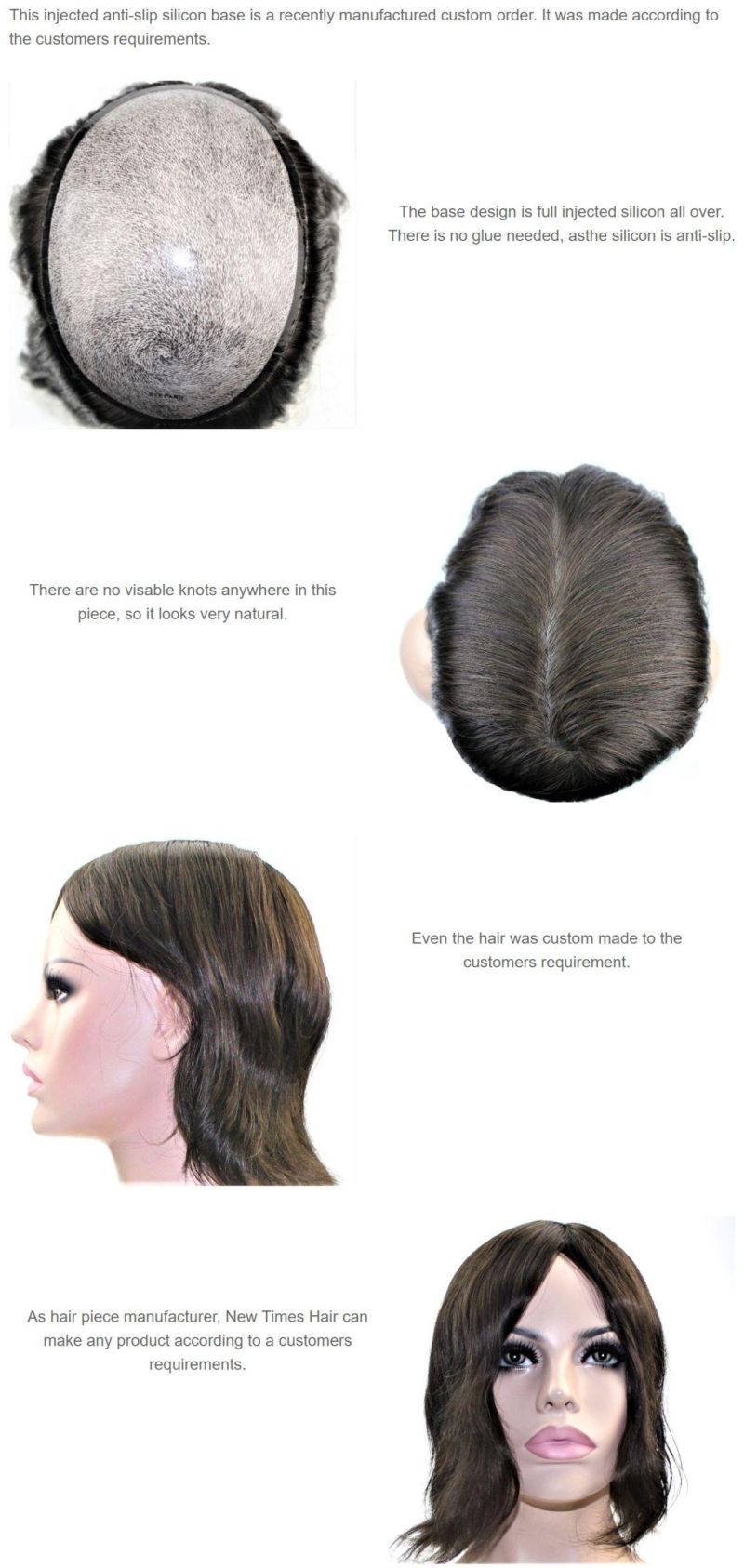 Custom Women′s High Quality Anti-Slip Silicon Wig