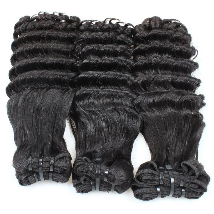 Double Drawn Deep Loose Wavy Curly Funmi Human Hair Bundles Extension