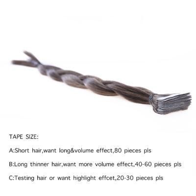 Hair for Woman PU Tape in Human Hair Extensions Skin Weft Remy Straight Seamless Adhesive 14&quot;-24&quot; Double Sided Real Hair
